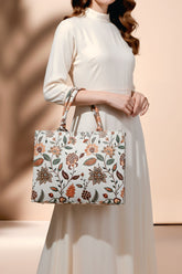 Fineur - Canvas Tote Bags Beige Multiflower